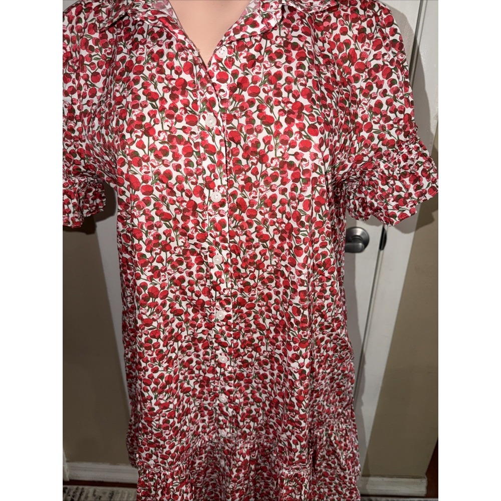 J. Crew Amelia Cotton Dress in Liberty Eliza's Red Floral Womens Medium - Picture 7 of 16